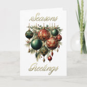  Baubles Kerst Kaart (Voorkant)