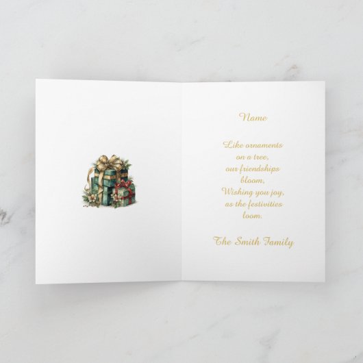  Baubles Kerst Kaart (Binnen)