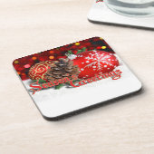 Baubles & Pine Cones Bier Onderzetter (Linkerzijde)