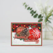 Baubles & Pine Cones Briefkaart (Staand voorkant)