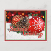 Baubles & Pine Cones Briefkaart (Voorkant)