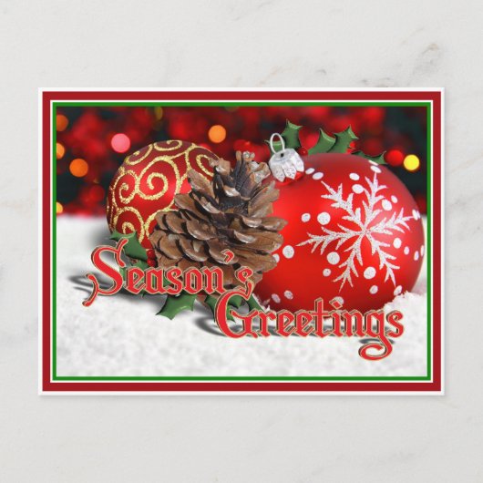 Baubles & Pine Cones Briefkaart (Voorkant)