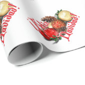 Baubles & Pine Cones - Feliz Navidad Cadeaupapier (Rol Hoek)
