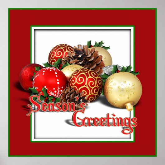Baubles & Pine Cones Poster (Voorkant)