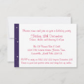 Baubles sparkle effect feestuitnodiging rood blauw kaart (Achterkant)