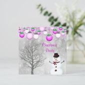 Baubles, Winterboom & Sneeuwman Kerstfeest Kaart (Staand voorkant)