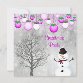 Baubles, Winterboom & Sneeuwman Kerstfeest Kaart