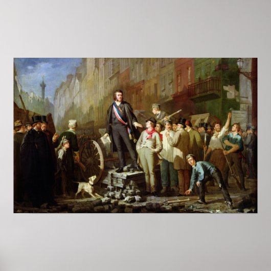Baudin op de Barricade van Faubourg Poster (Voorkant)