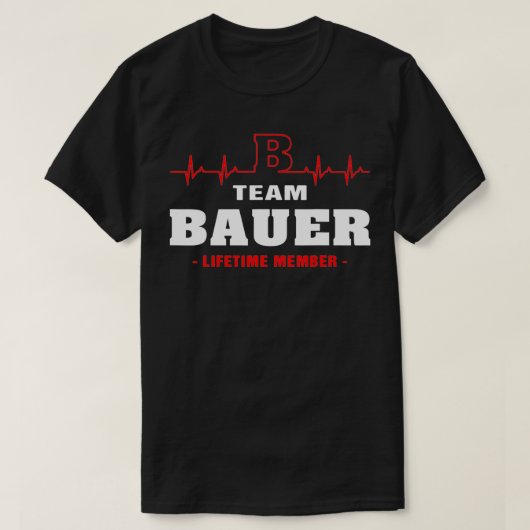 BAUER achternaam familienaam team BAUER levenmemb T-shirt (Design voorkant)
