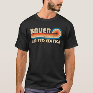 BAUER Achternaam Retro Vintage 80s 90s Verjaardag  T-shirt