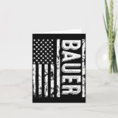 Bauer Last Name Funny Surname Team Bauer Family Re Kaart (Voorkant)