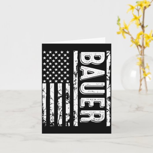 Bauer Last Name Funny Surname Team Bauer Family Re Kaart (Gele Bloem)