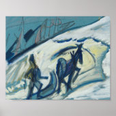 Bauer mit Pferdeschlitten | Ernst Ludwig Kirchner Poster (Voorkant)