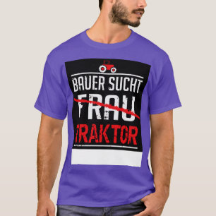 Bauer sucht traktor zwart t-shirt