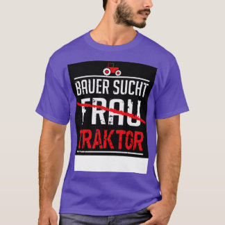 Bauer sucht traktor zwart t-shirt