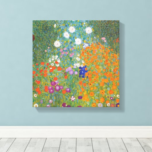 Bauerngarten - Gustav Klimt Canvas Afdruk (Insitu (Houten vloer))