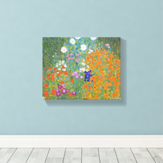Bauerngarten - Gustav Klimt Canvas Afdruk (Insitu (Houten vloer))