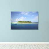 Baughagello-eiland, Zuid-Huvadhoo-atol, Canvas Afdruk (Insitu (Houten vloer))