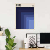 Bauhaus 1923 | Retrodesign | Blauwe schelpen Poster (Thuiskantoor)