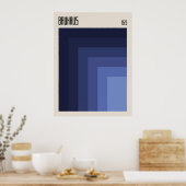 Bauhaus 1923 | Retrodesign | Blauwe schelpen Poster (Keuken)