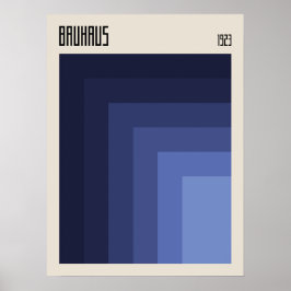Bauhaus 1923 | Retrodesign | Blauwe schelpen Poster