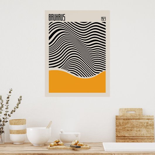 Bauhaus 1923 | Retrodesign | Geel Poster (Keuken)