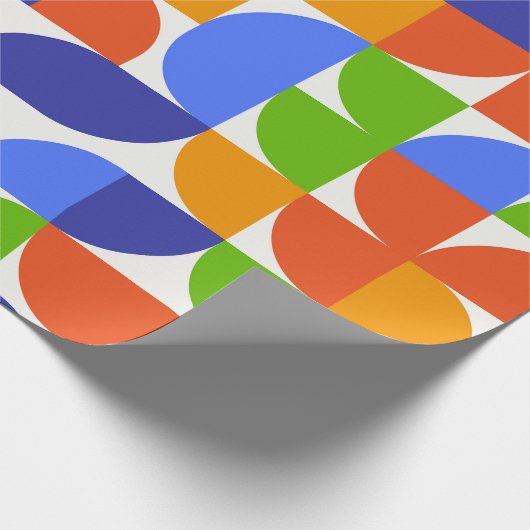 Bauhaus Abstract geometrisch patroon in blauw groe Cadeaupapier (Hoek)