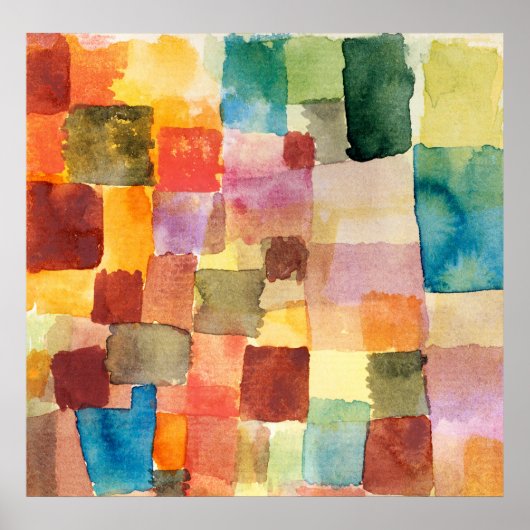 Bauhaus Abstract Waterverf Poster. Poster (Voorkant)