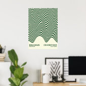 Bauhaus Abstracte Golfslag Wanddecoratie, voor int Poster (Thuiskantoor)