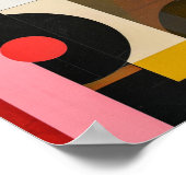 Bauhaus abstracte kleurrijke kunst poster (Hoek)