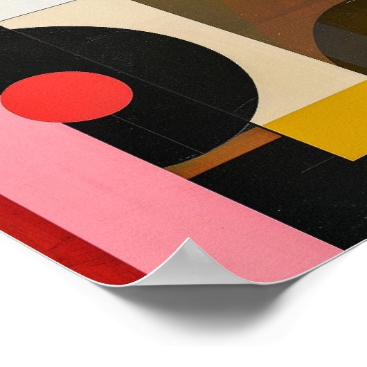 Bauhaus abstracte kleurrijke kunst poster (Hoek)