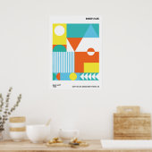 Bauhaus Abstracte Poster Oranje Teal (Keuken)