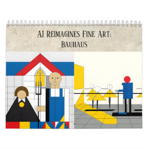 Bauhaus AI-kunstesthetiek - Fijne kunst geremixt Kalender