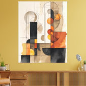 Bauhaus Aquarel Abstract doek Canvas Afdruk (Insitu (Woonkamer))