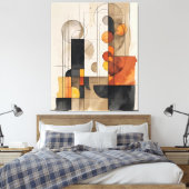 Bauhaus Aquarel Abstract doek Canvas Afdruk (Insitu (Slaapkamer))