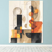 Bauhaus Aquarel Abstract doek Canvas Afdruk (Insitu (Houten vloer))