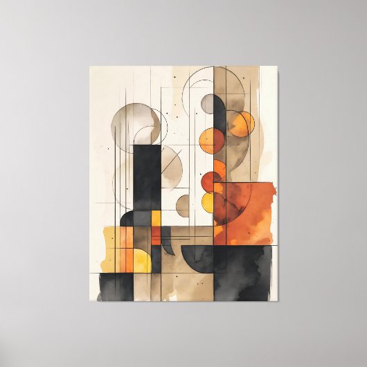 Bauhaus Aquarel Abstract doek Canvas Afdruk (Voorkant)