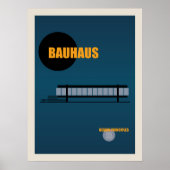 Bauhaus Architecture Retro Design | Blauw Poster (Voorkant)