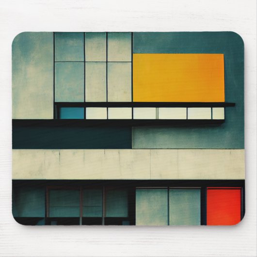 Bauhaus-architectuurstijl afgebeeld muismat (Voorkant)