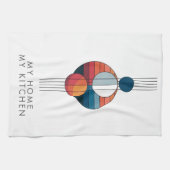 Bauhaus Art in five lines and spheres Theedoek (Horizontaal)