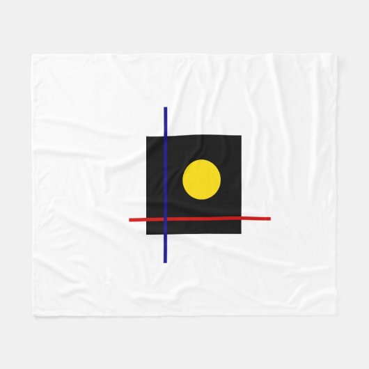 Bauhaus Art Zwart Geometrische compositie Fleece Deken (Voorkant (Horizontaal))