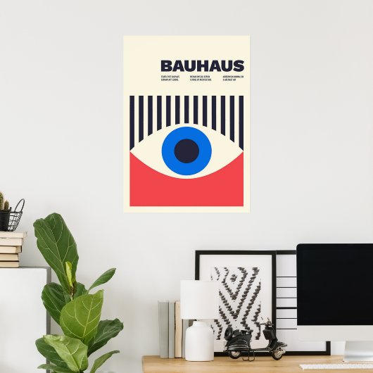 Bauhaus, Bauhaus ontwerp, modern ontwerp, geometri Poster (Thuiskantoor)