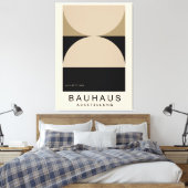 Bauhaus Beige Zwart Halve Cirkel Moderne Kunstprin Canvas Afdruk (Insitu (Slaapkamer))