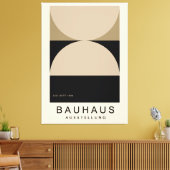 Bauhaus Beige Zwart Halve Cirkel Moderne Kunstprin Canvas Afdruk (Insitu (Woonkamer))