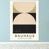 Bauhaus Beige Zwart Halve Cirkel Moderne Kunstprin Canvas Afdruk (Insitu (Houten vloer))
