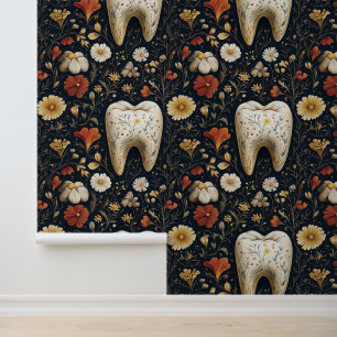 Bauhaus Bloemen Tand Tandheelkundige kliniek Muurd Behang