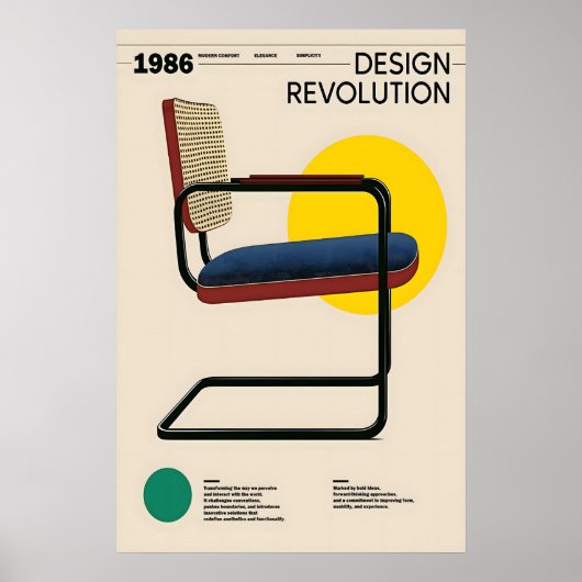 Bauhaus Cesca stoel kunstprint modernistische meub Poster (Voorkant)