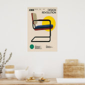 Bauhaus Cesca stoel kunstprint modernistische meub Poster (Keuken)