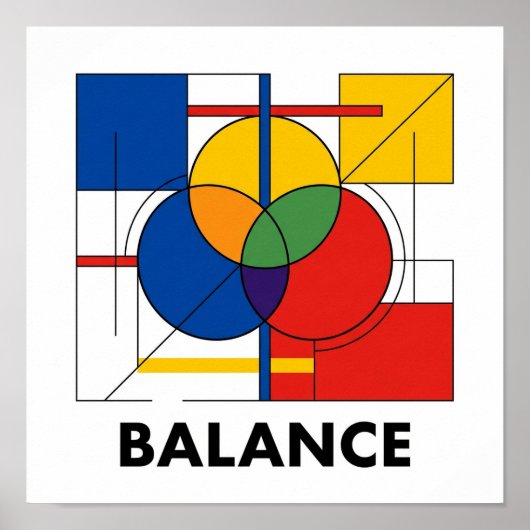 Bauhaus-cirkels typografie vierkant poster (Voorkant)