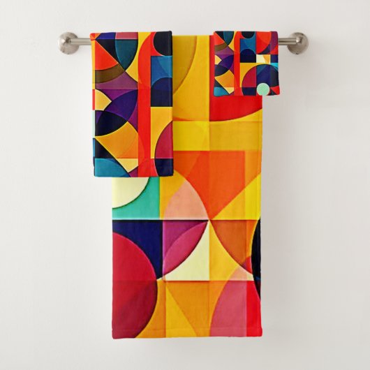 Bauhaus Color Geometry Design Bad Handdoek (Insitu)